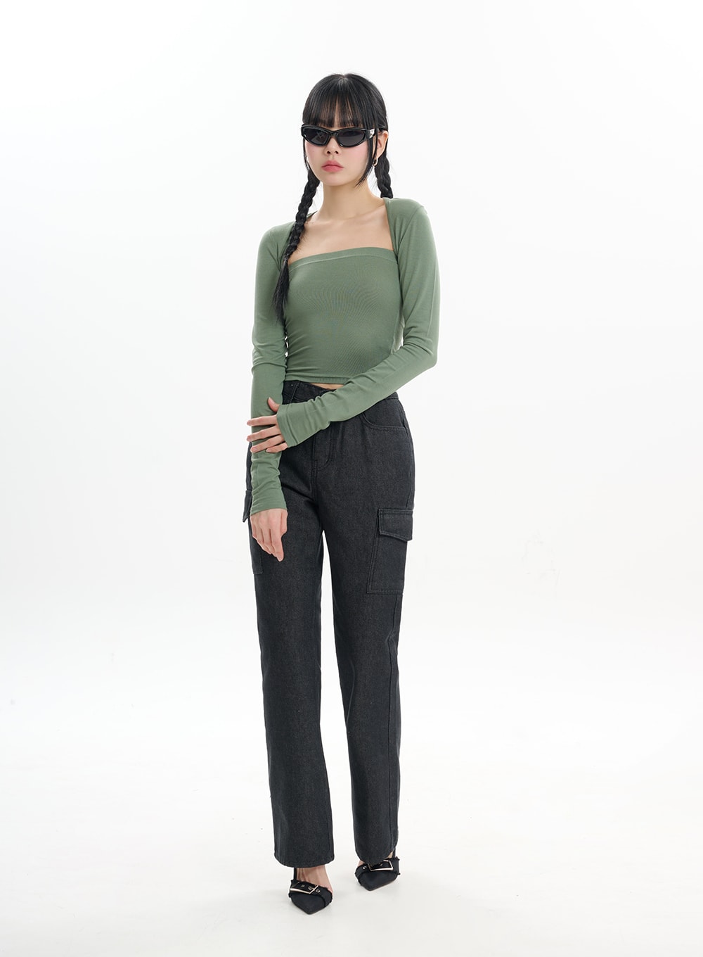 Hollow Out Shrug and Solid Tube Top IF413