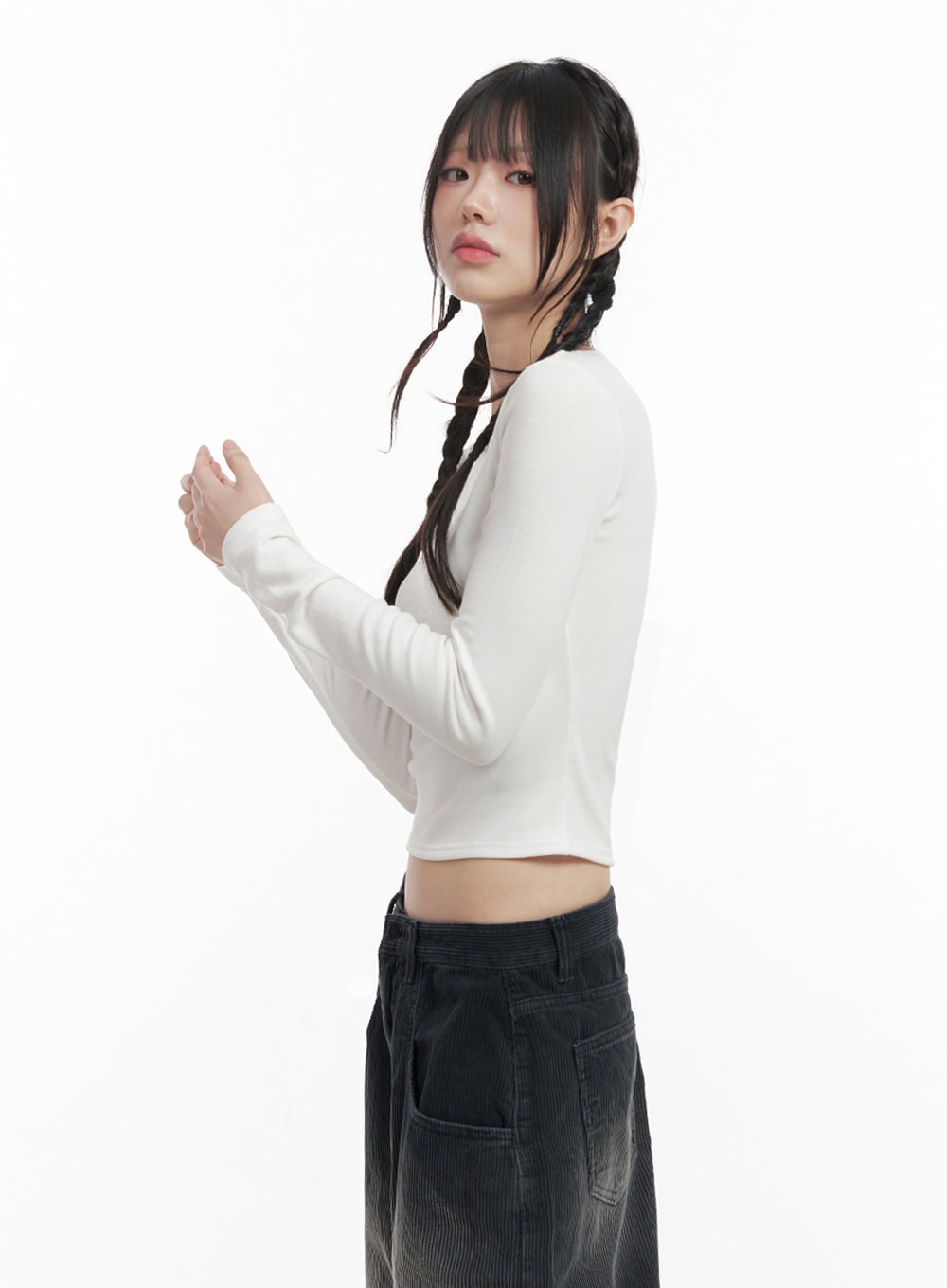 Slim-Fit Crop Tee ID402