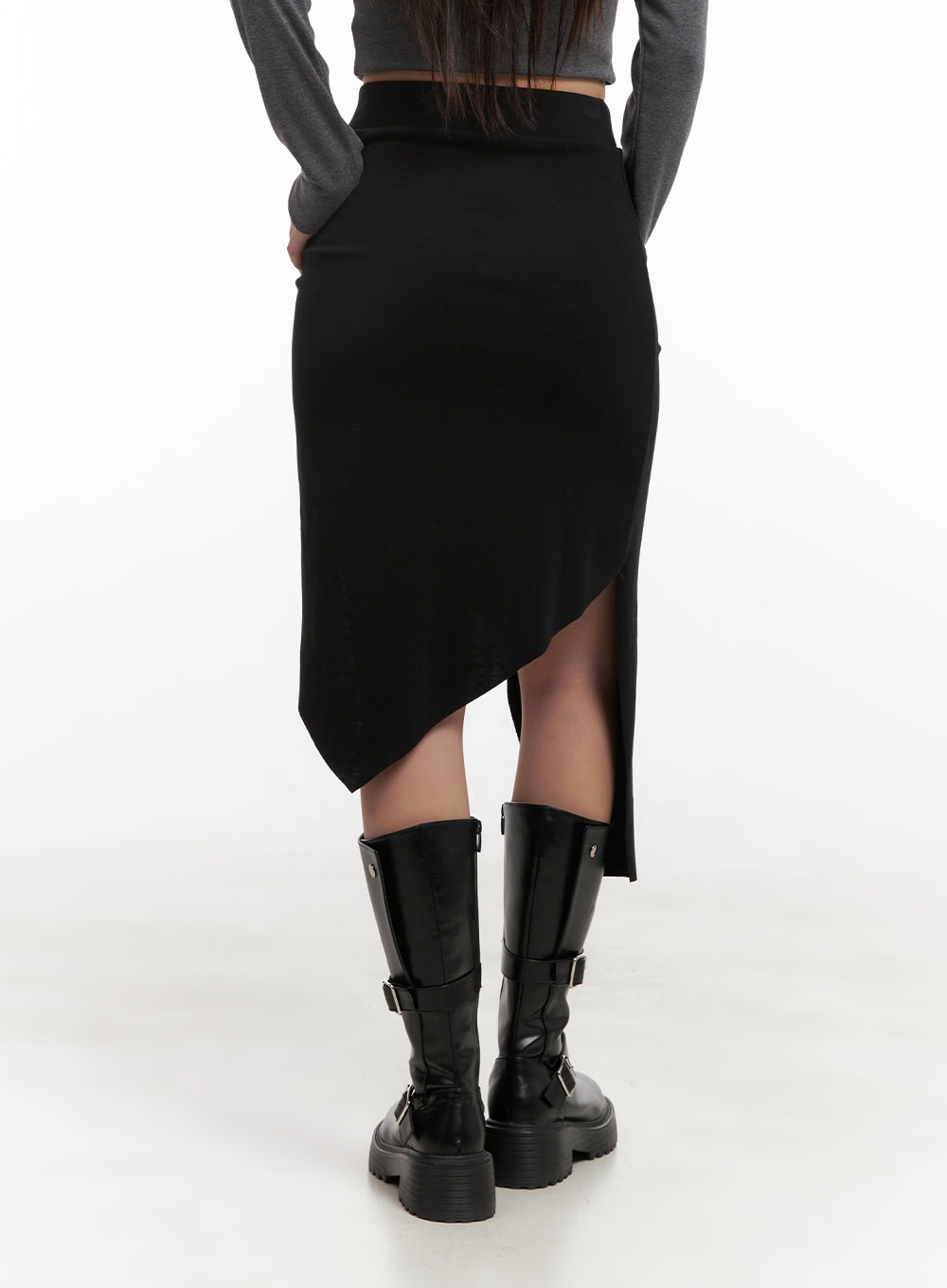 Asymmetric Slim-Fit Midi Skirt CD411
