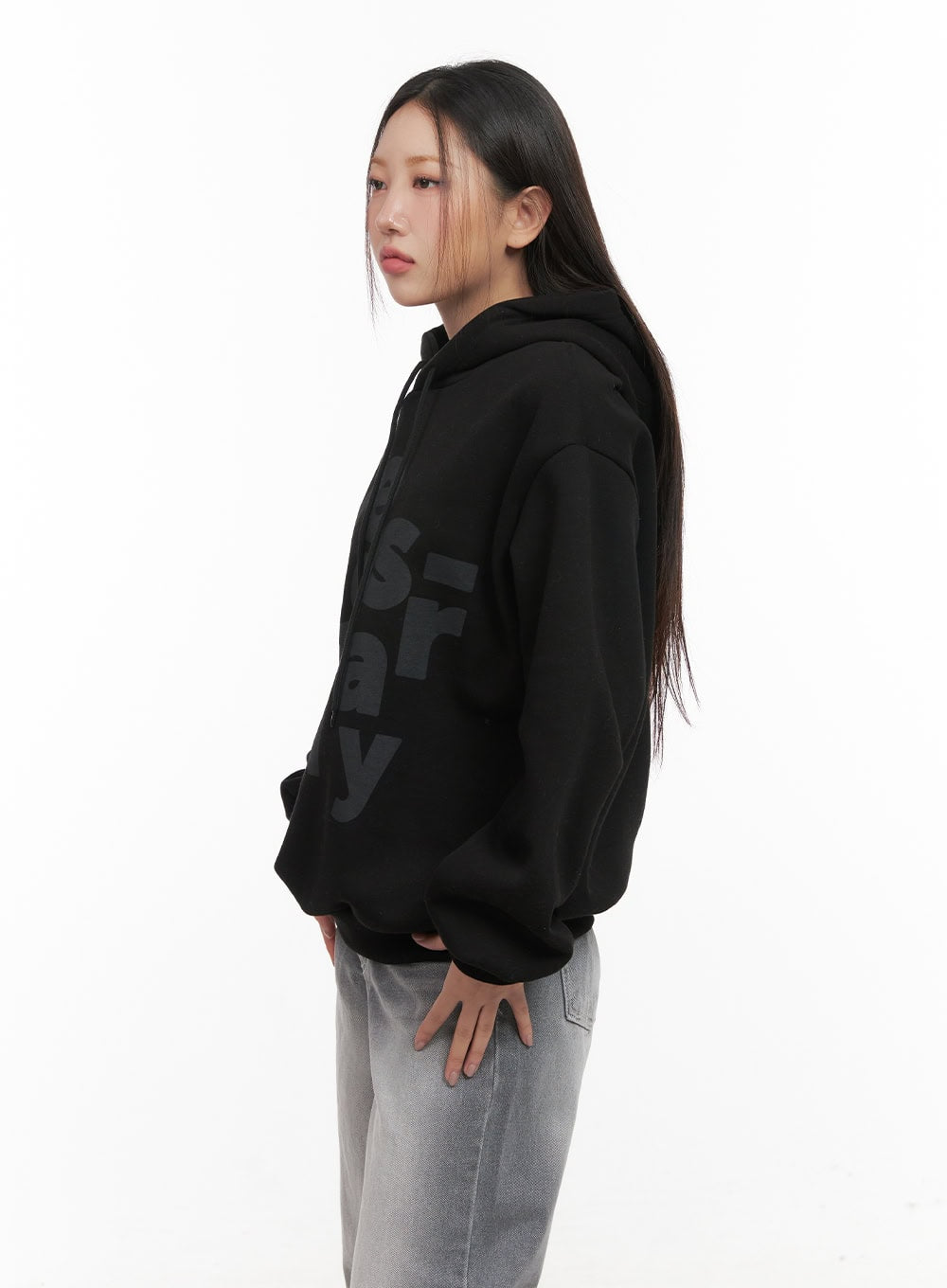 Graphic Lettering Hooded Sweatshirt CD416