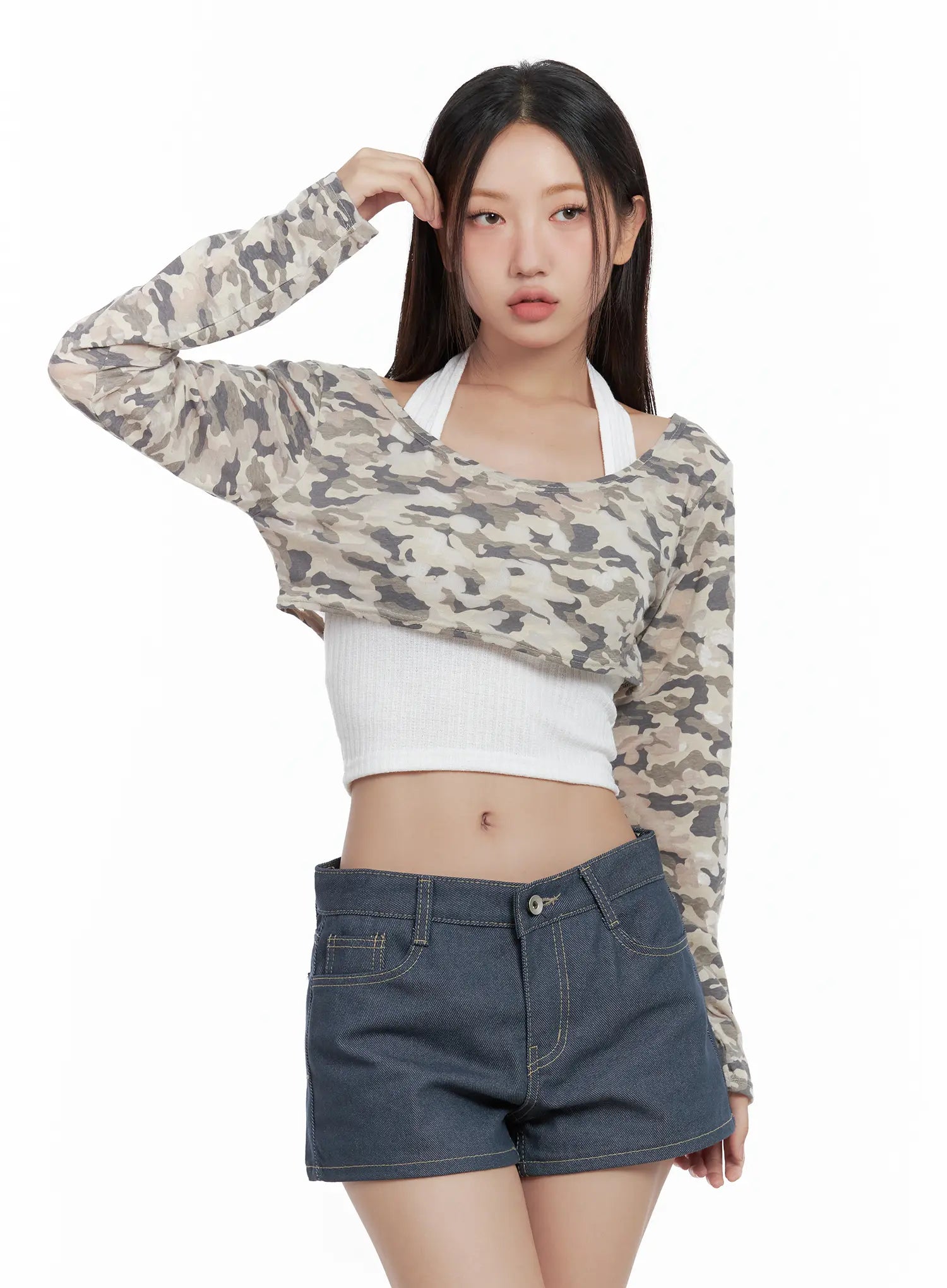 Cropped Camo Bolero CL509
