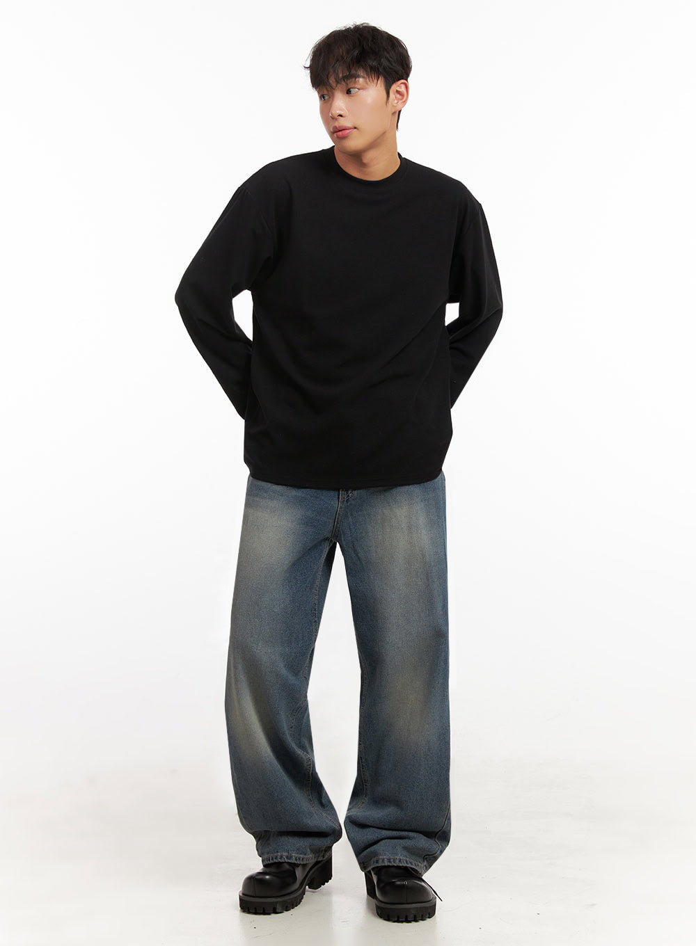 Men's Solid Long Sleeve Tee ID427
