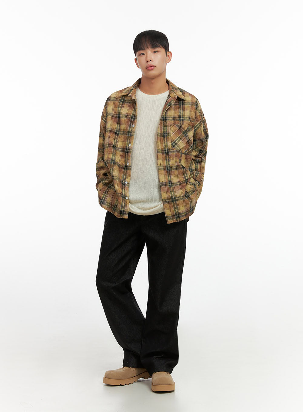 Men's Elastic-Back Denim Jeans IO420