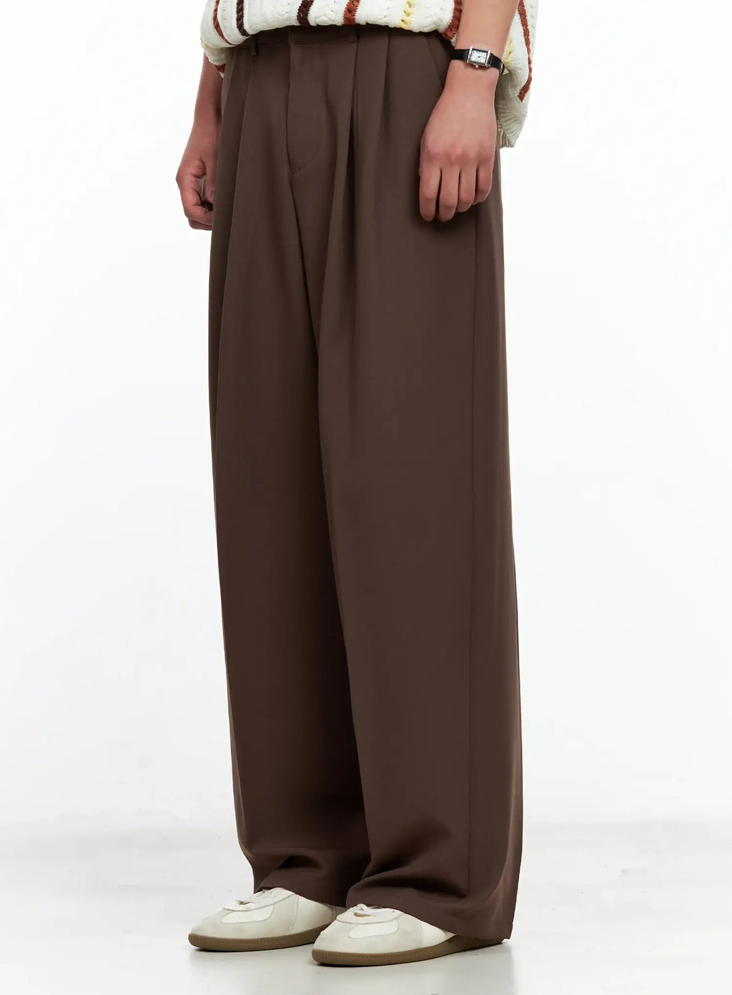 Men's Pleated Wide-Leg Pants IL511