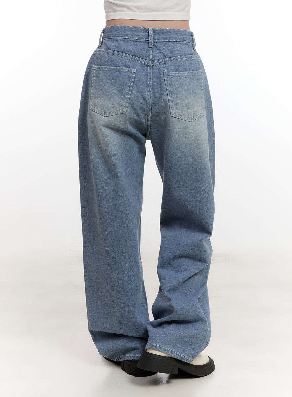 Zoey Washed Wide-Leg Jeans CF528