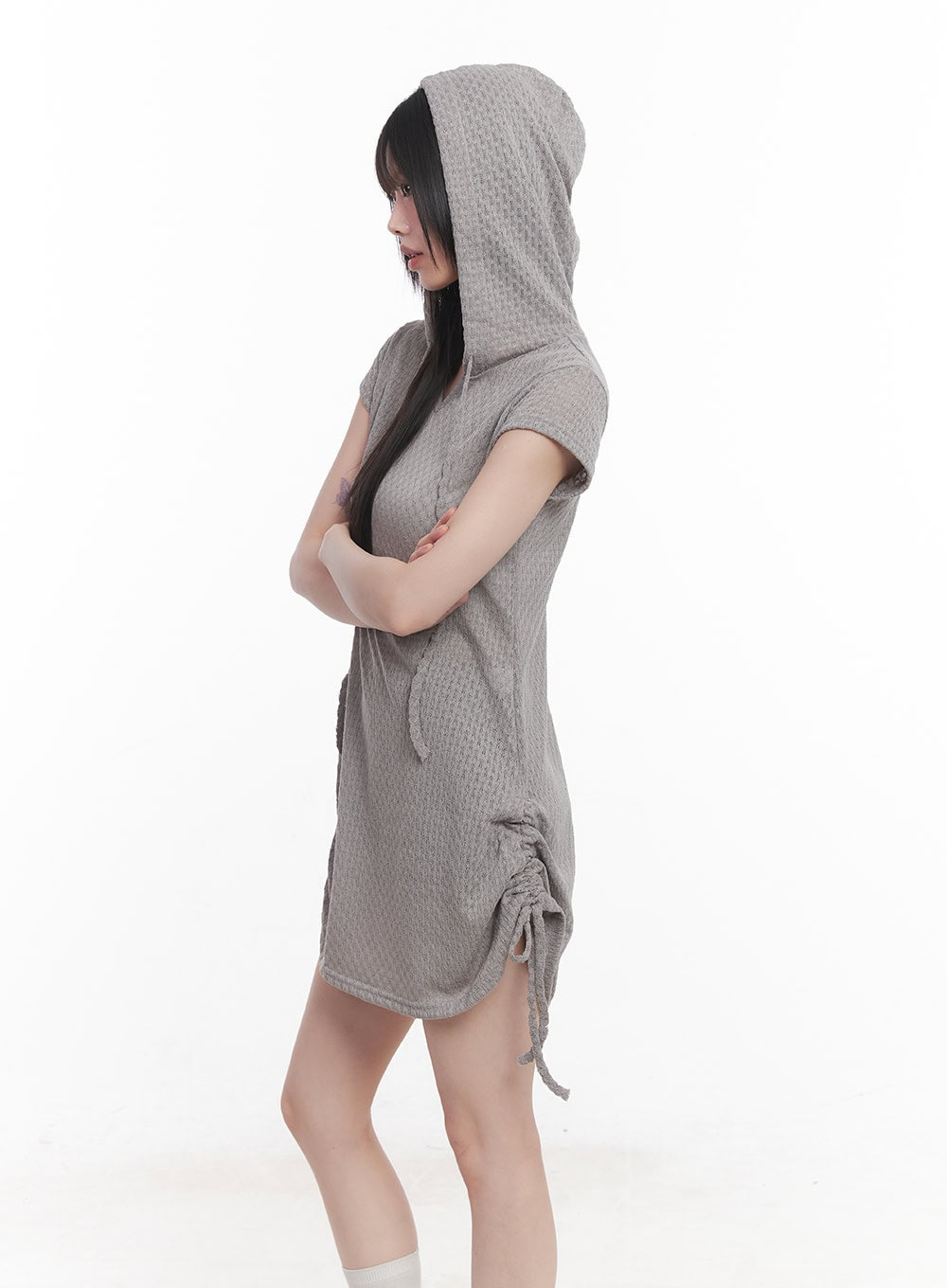 Hooded Loose-Fit Mini Dress CU505