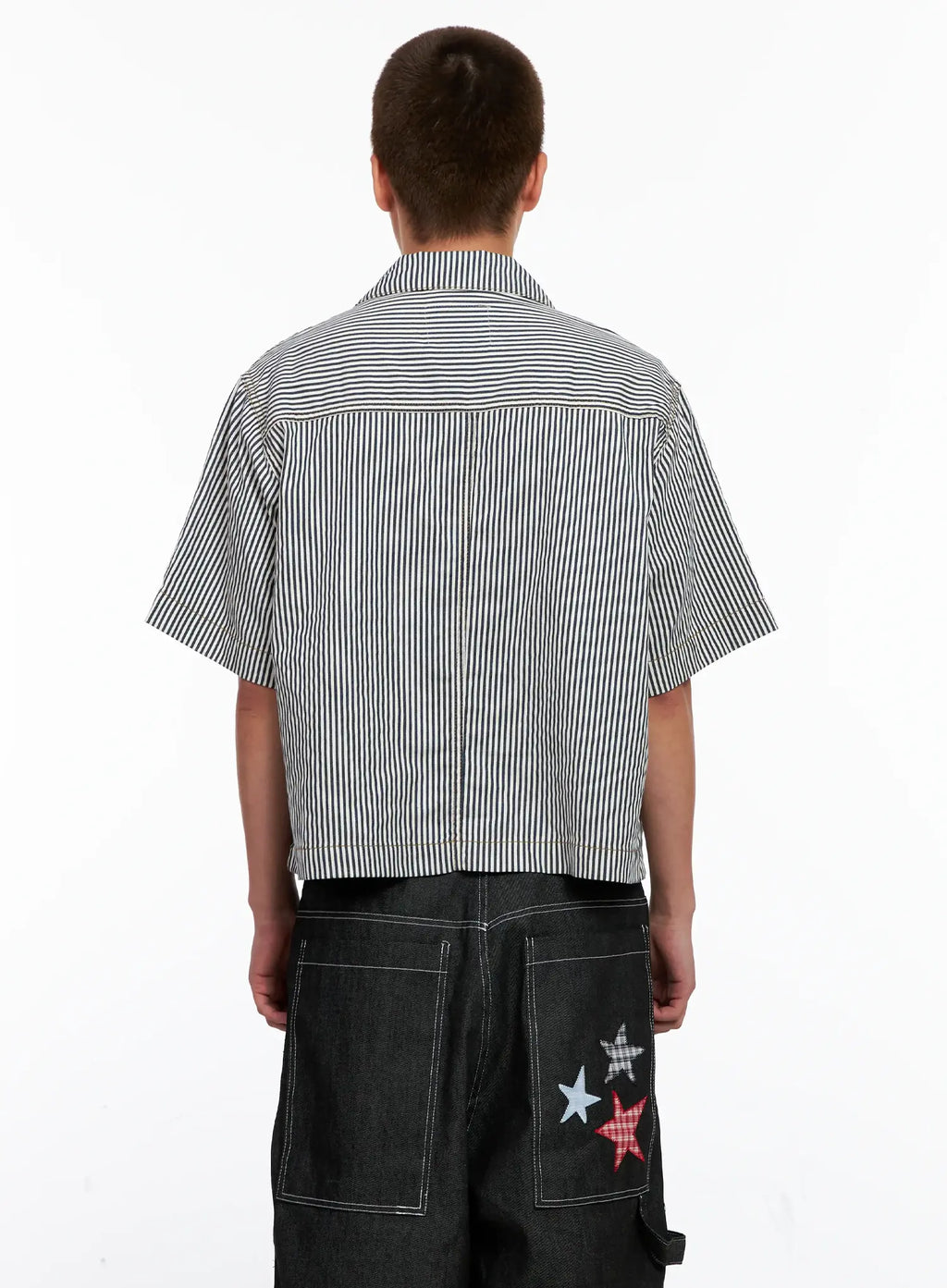 Men's Striped Cropped Jacket IG508