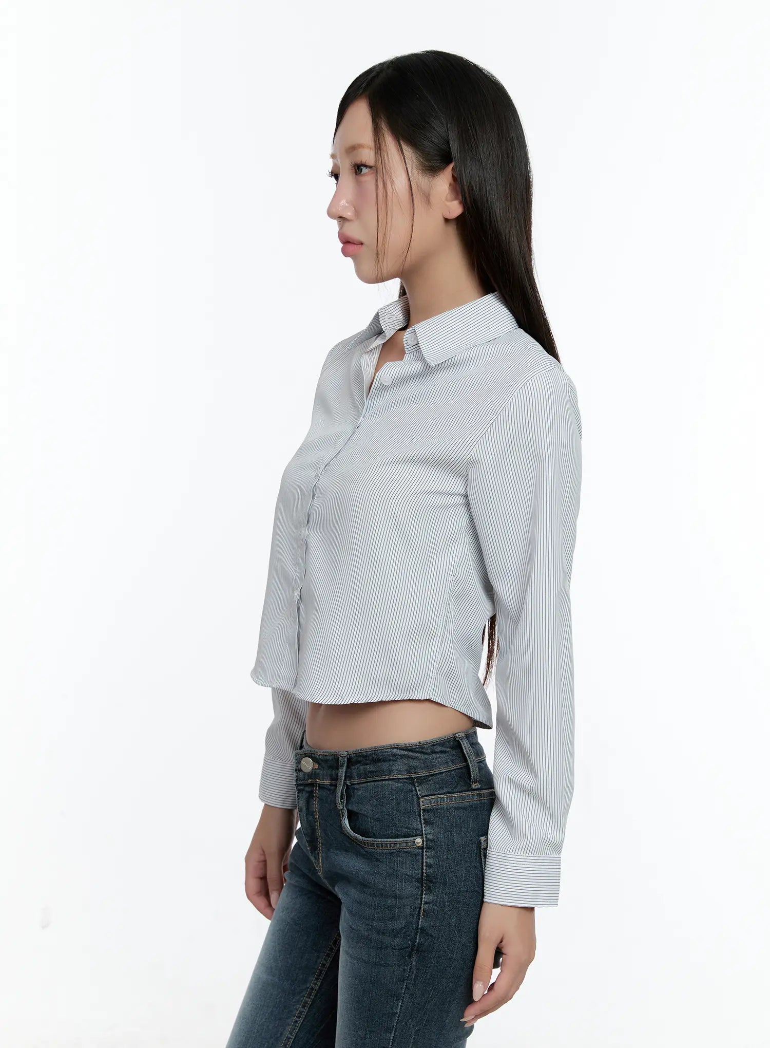 Striped Cropped Shirt CS517