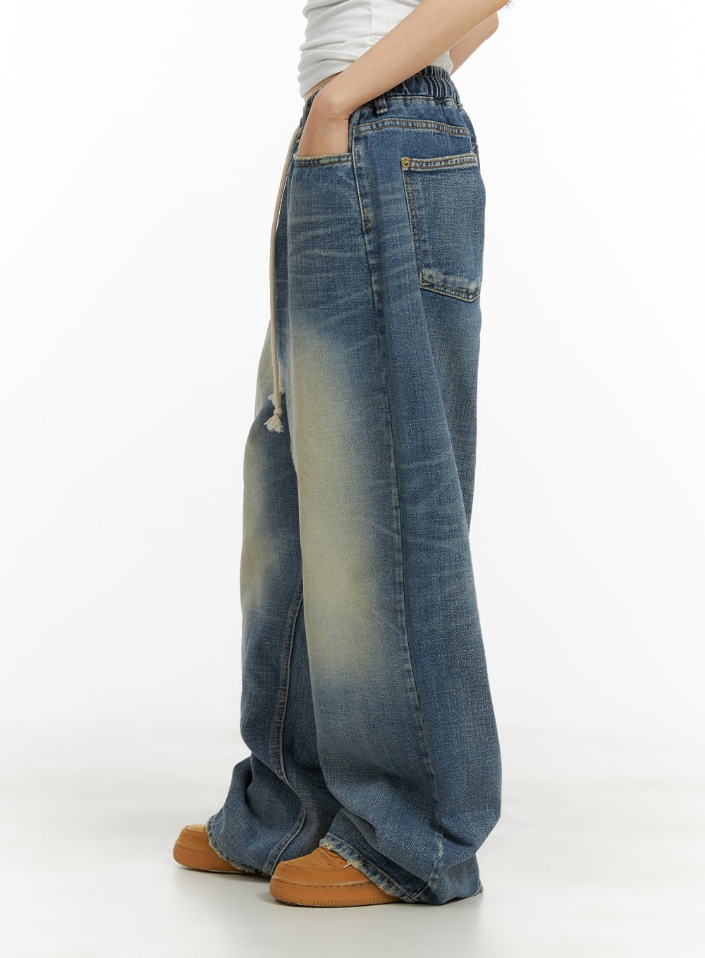 Vintage Drawstring Wide Fit Jeans CA418