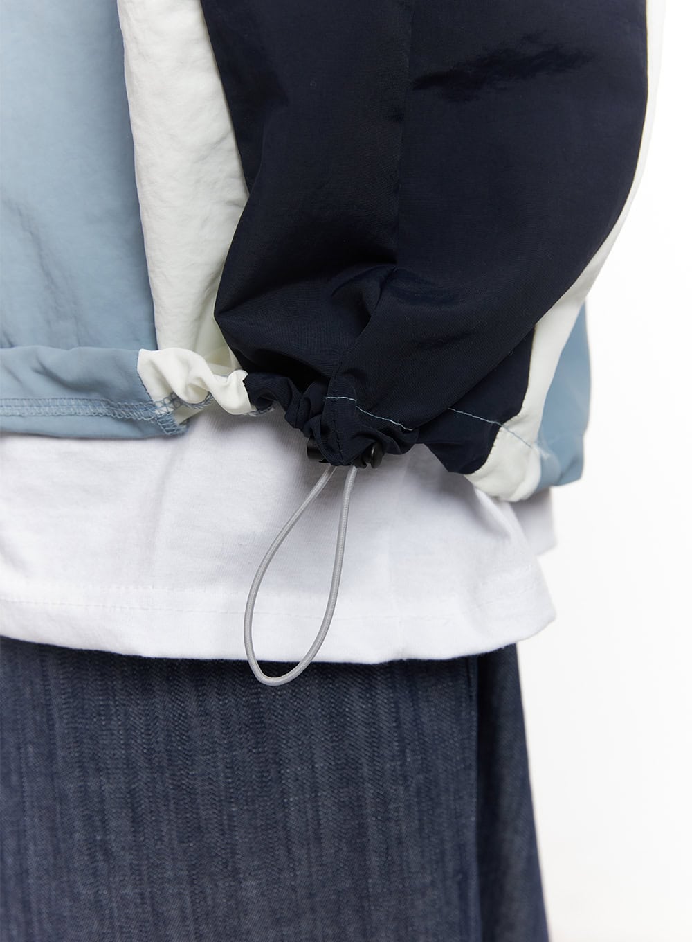 Men's V-Neck Windbreaker Sweatshirt (Light Blue) IM518