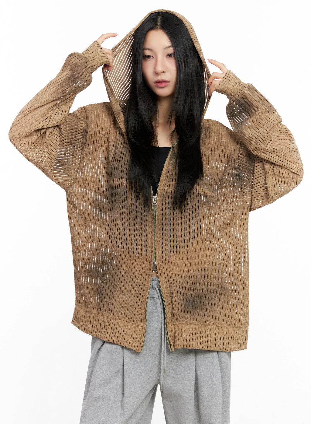 Mesh Gradient Zip-Up Hoodie IG508