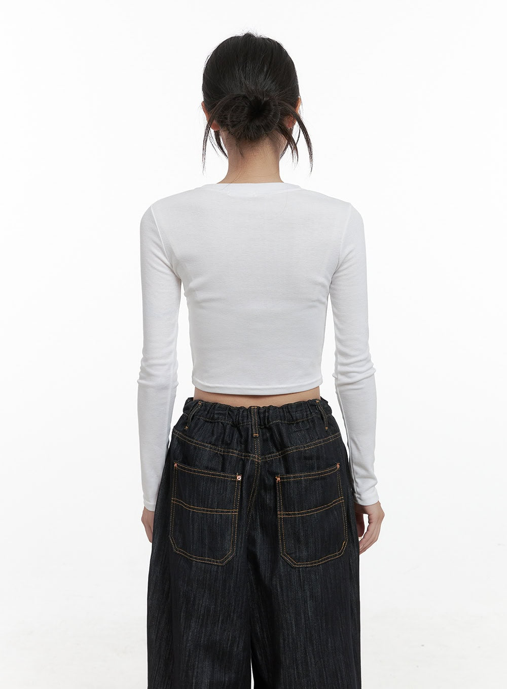 Chic Letter Print Long Sleeve Crop Top CS430