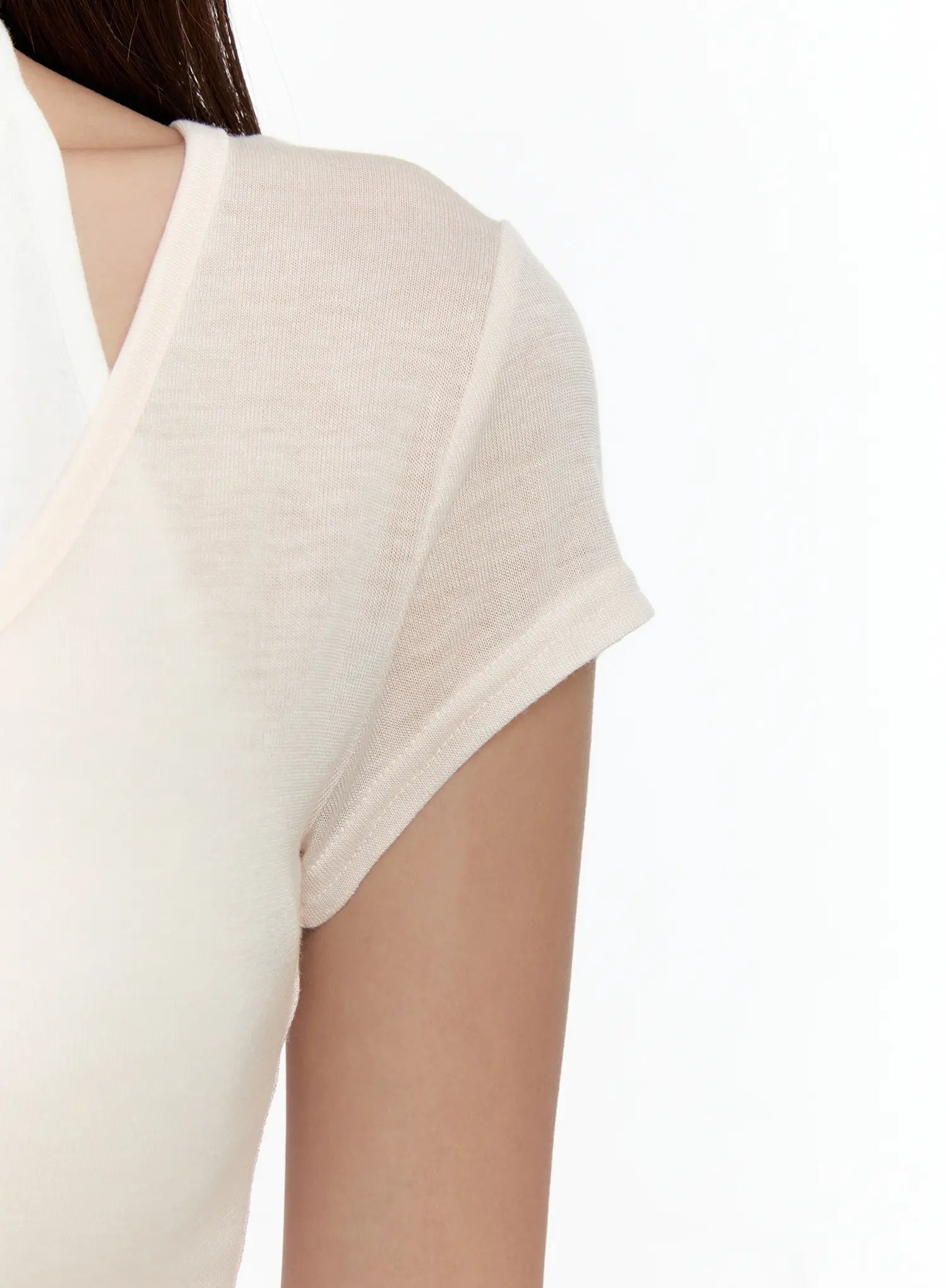 Sheer Short-Sleeve Snap Top CG501