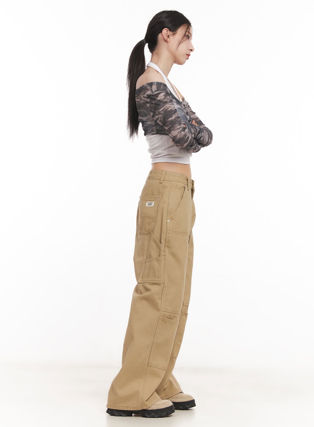 Camo Print Super Crop Cardigan CM517