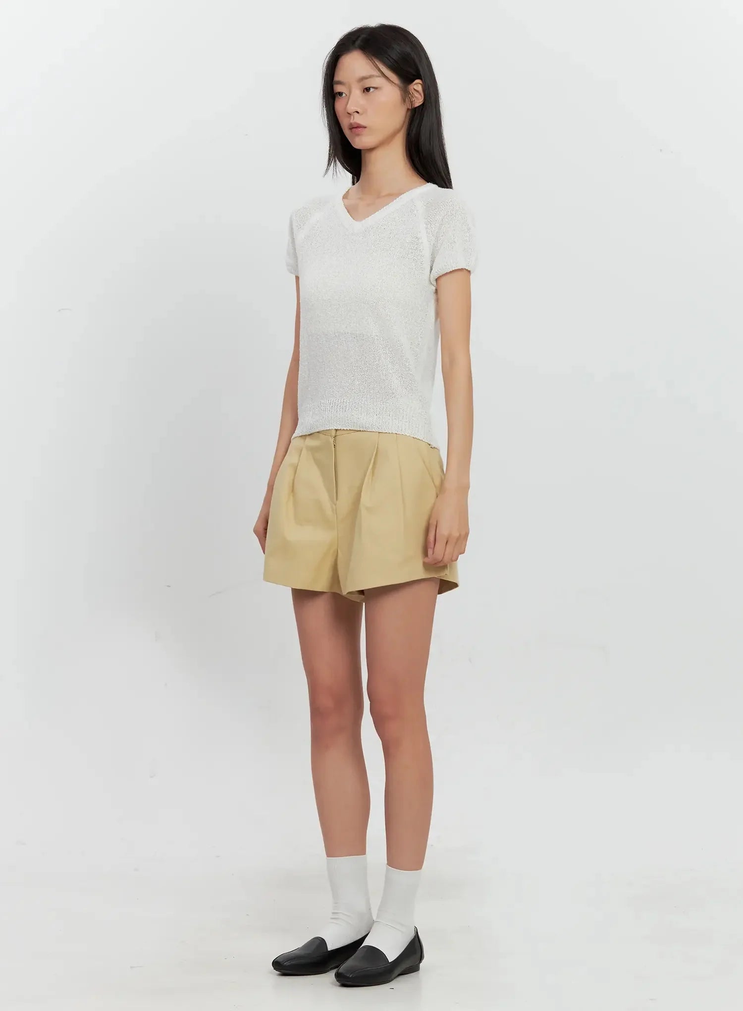 Pleated Pintuck Shorts IL528