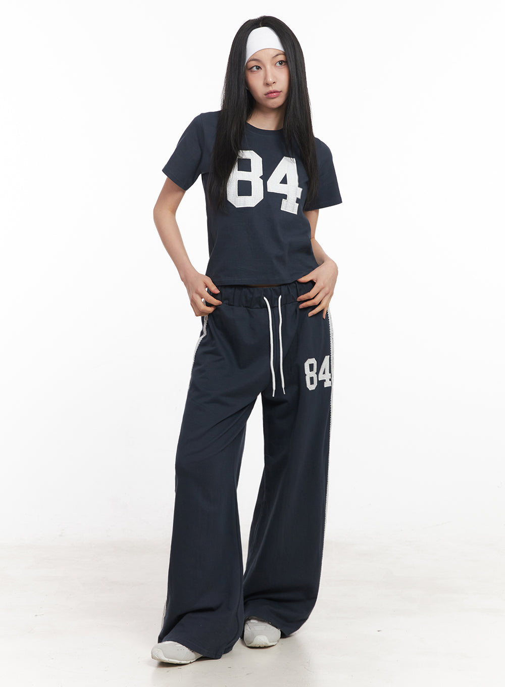 Lace Embroidered "84" Graphic Tee IY516