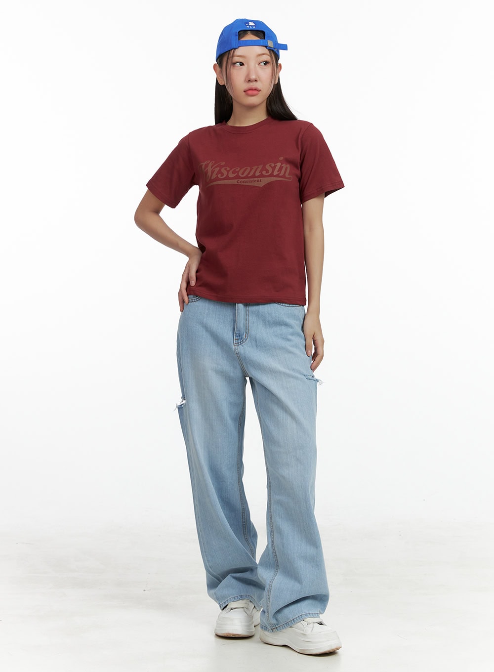 Cut-Out Wide Leg Jeans OL408