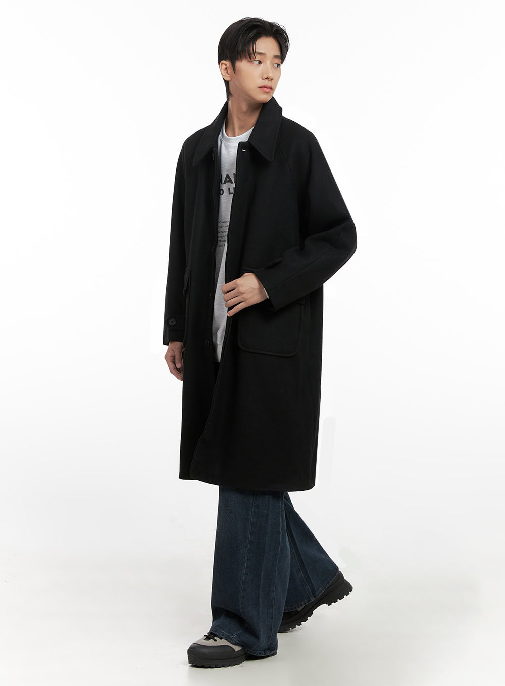 Men's Collared Long Coat ID406