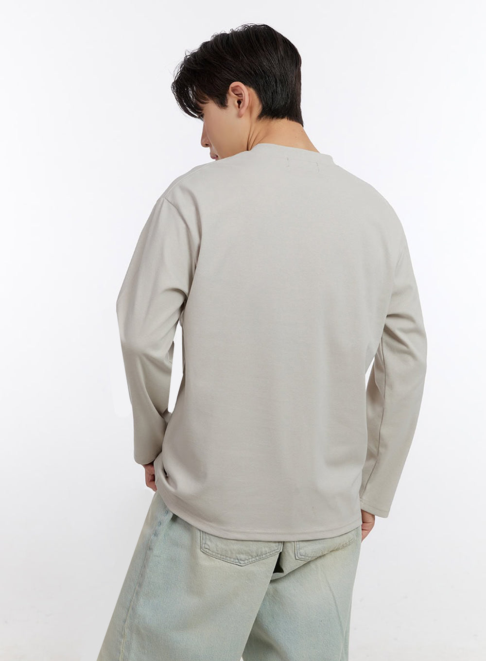 Men's Half-Buttoned Long-Sleeve T-Shirt IF528