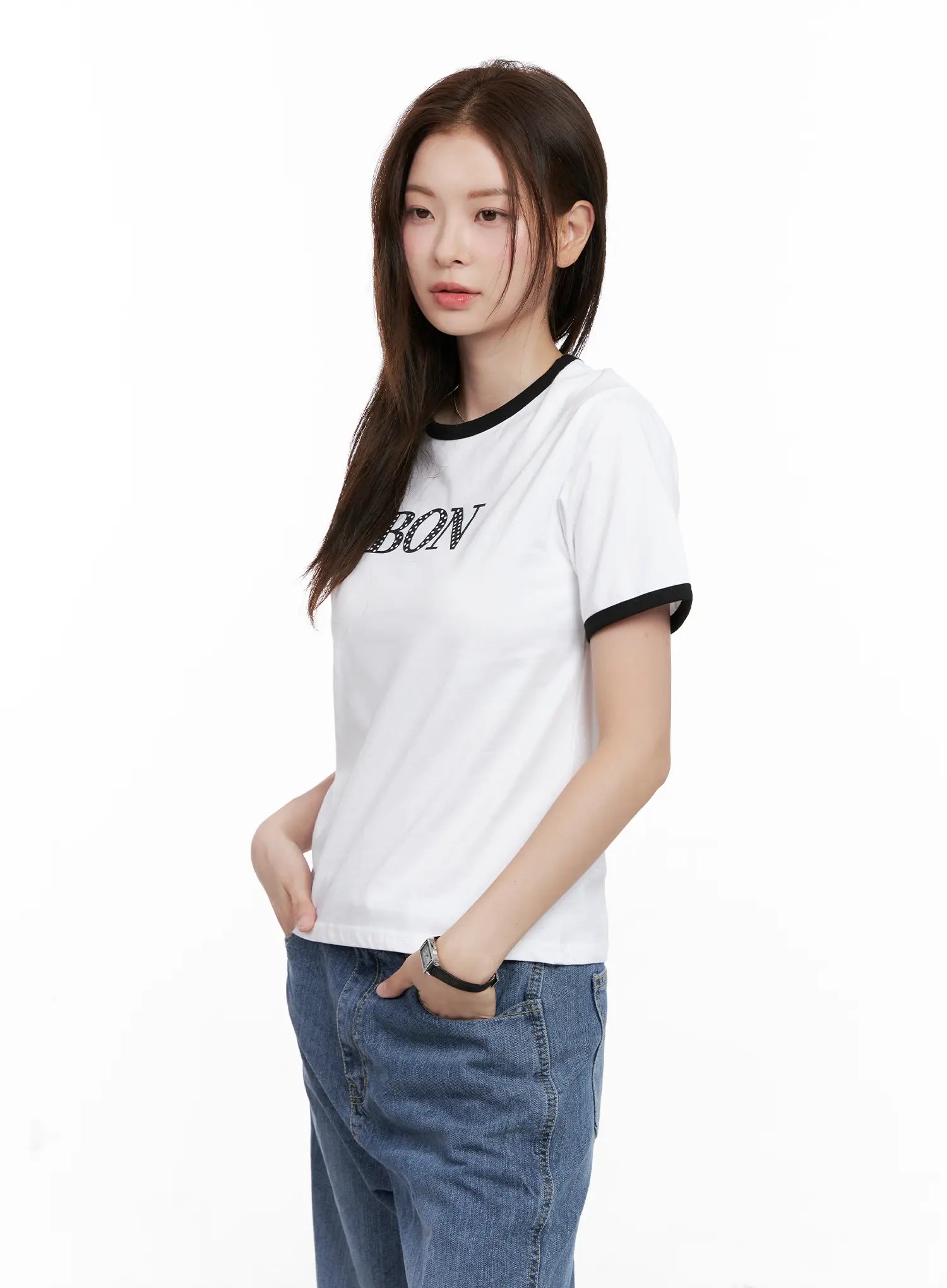 Casual Contrast Graphic Tee CL524