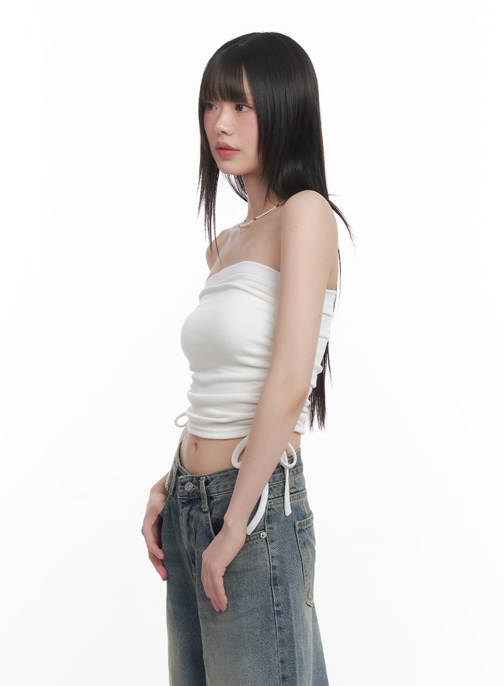 Side Ruched Tube Top CM520