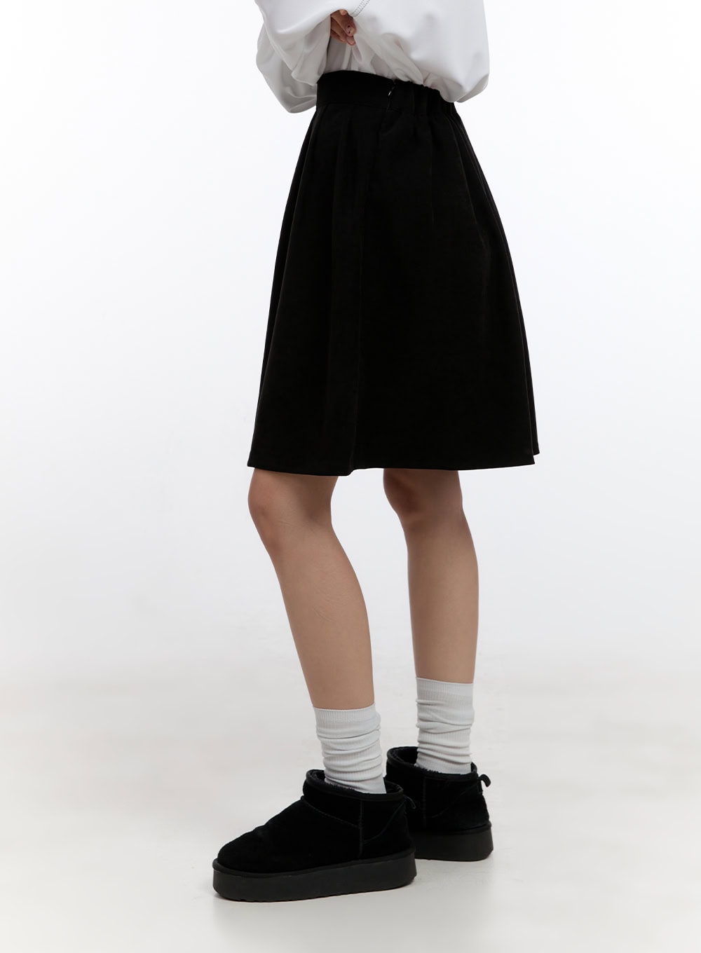 Solid Suede Midi Skirt CN421