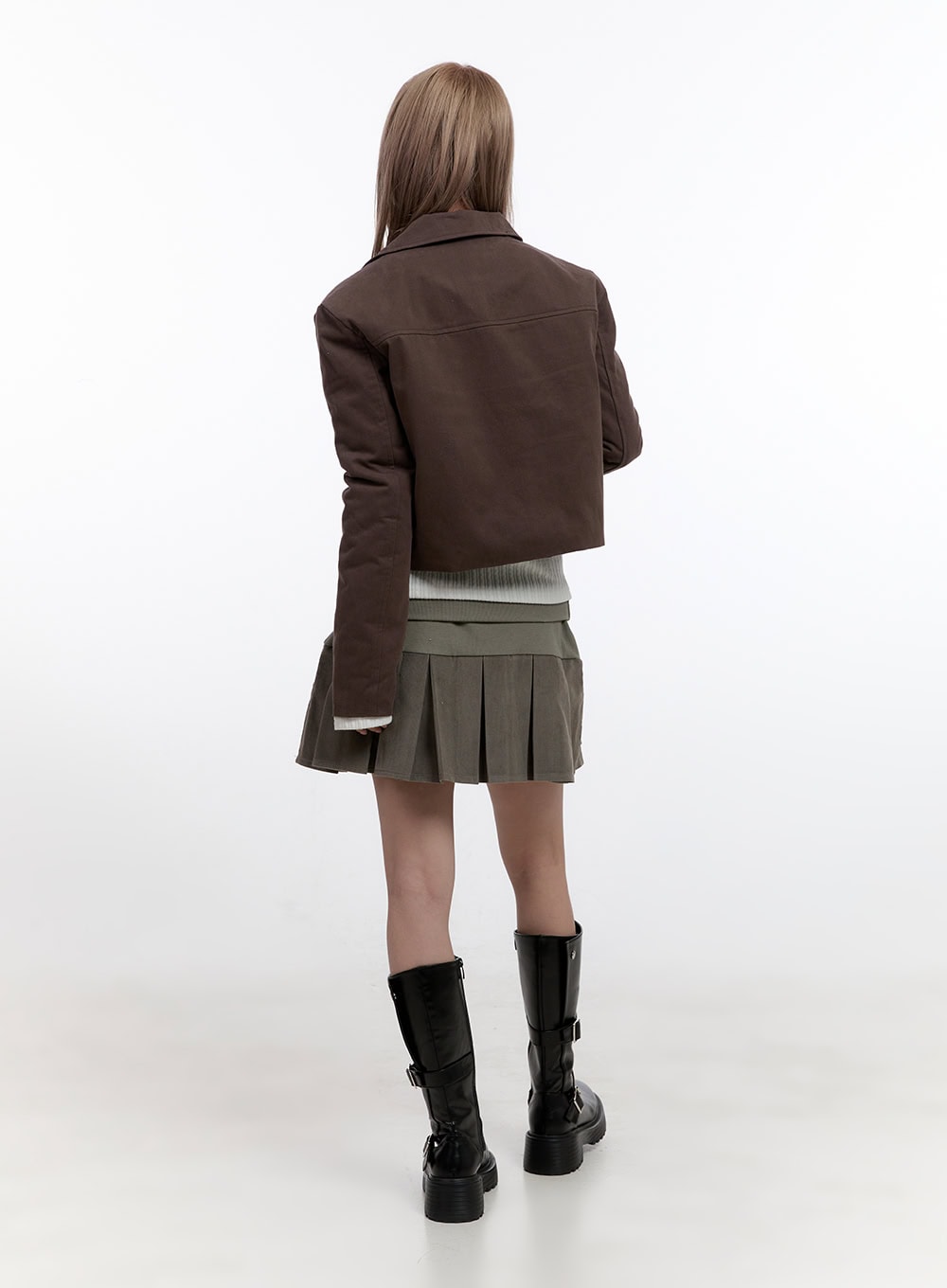 Cotton Collar Crop Jacket CN425