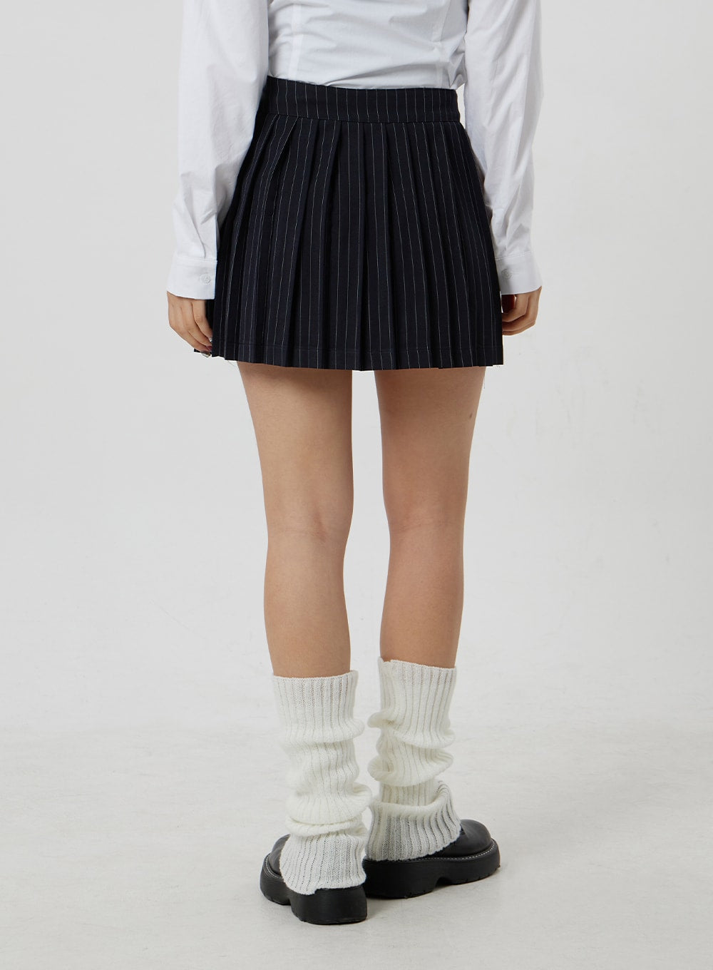 Pinstripe Pleated Mini Skirt CF301