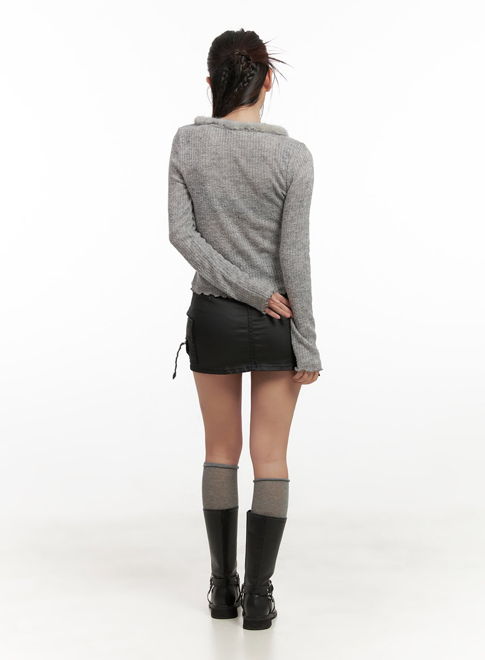 Flirty Eco-Leather Mini Skirt CN428