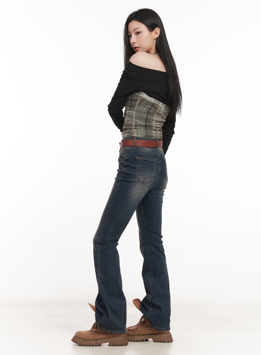 Plaid Sheer Halter Top CM517