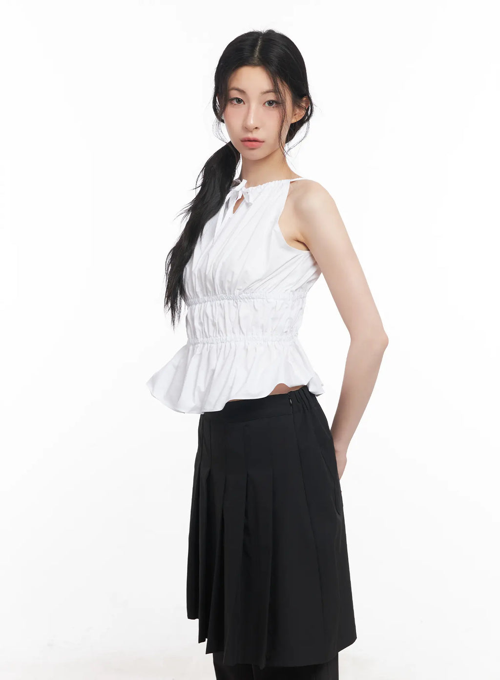 Shirred Halter-Neck Blouse CU510