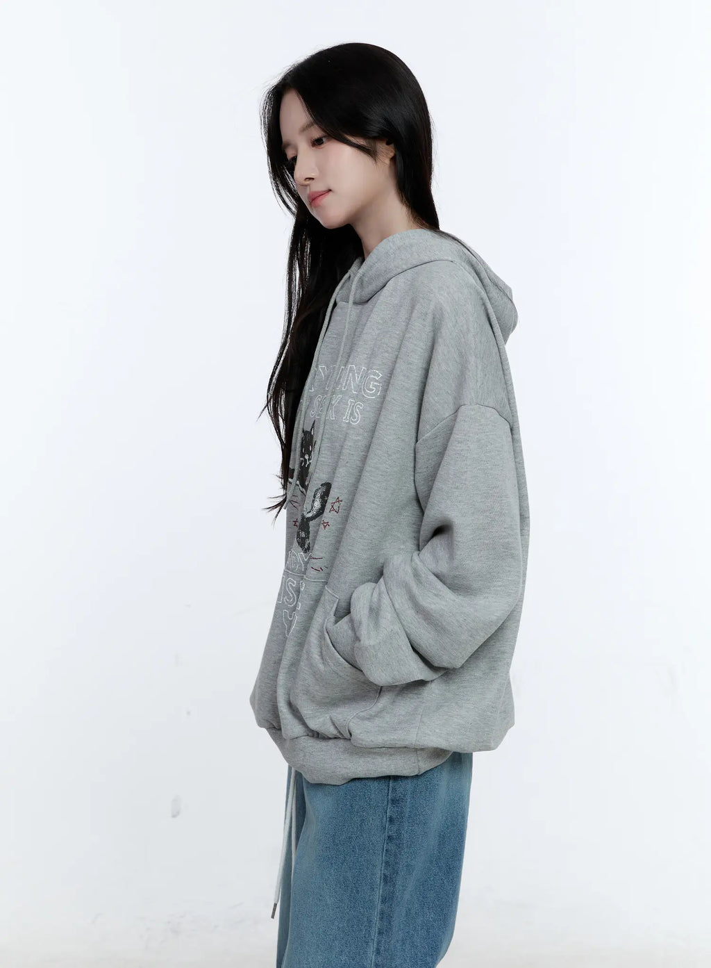 Oversized Kitty Graphic Hoodie CG513