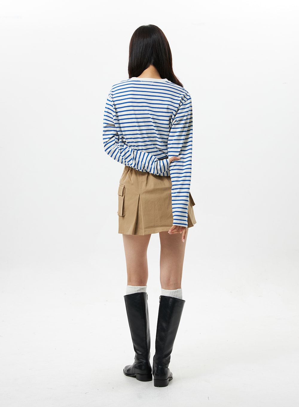 Stripe Cotton Long Sleeve Top OS321