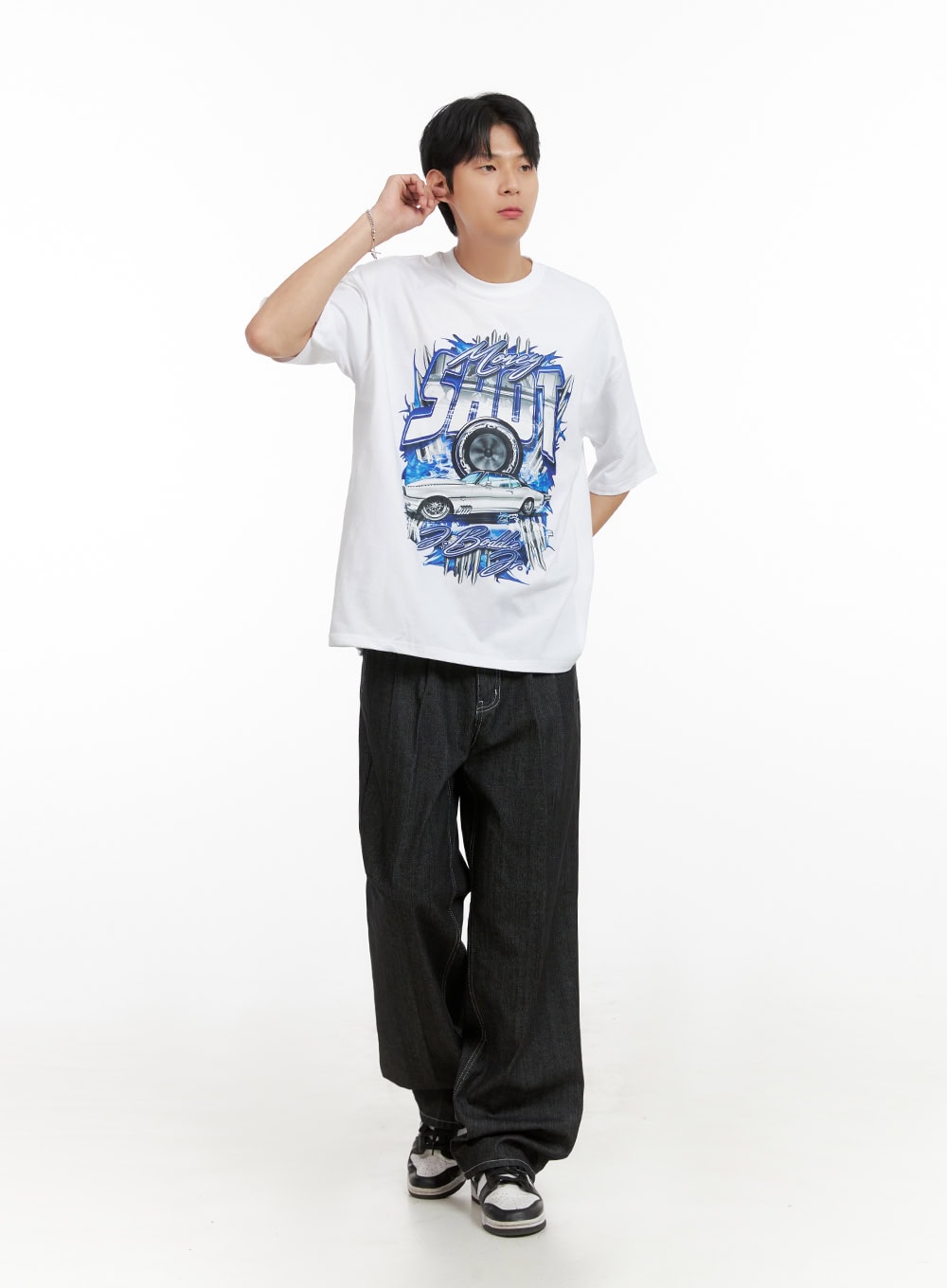 Men's Round Neck Graphic T-Shirt IL404