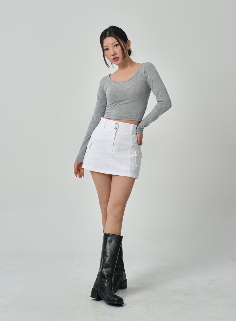 Cropped Scoop Neck Top IF315