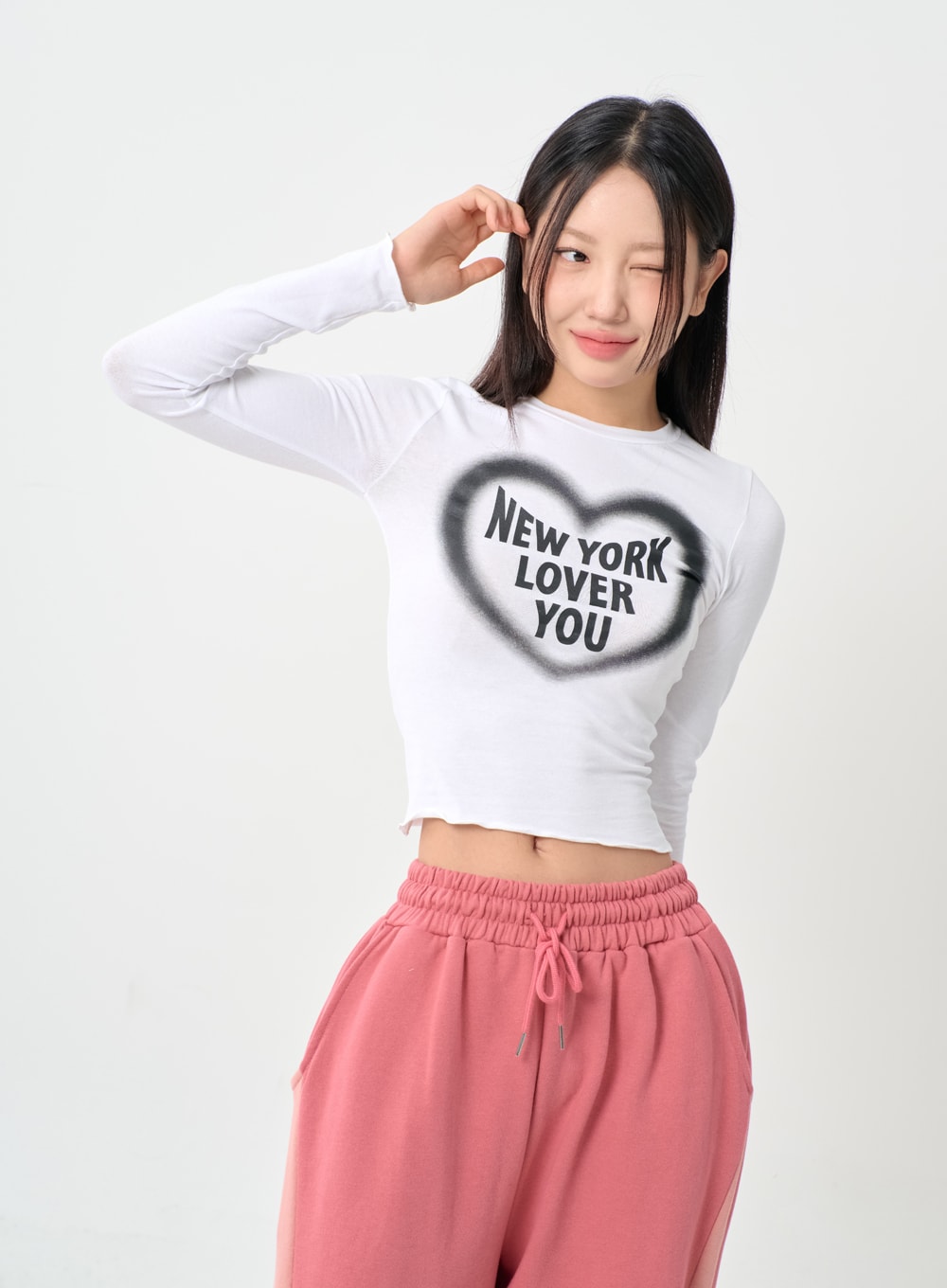 Wave New York Crop Long Sleeve T-Shirt IS06