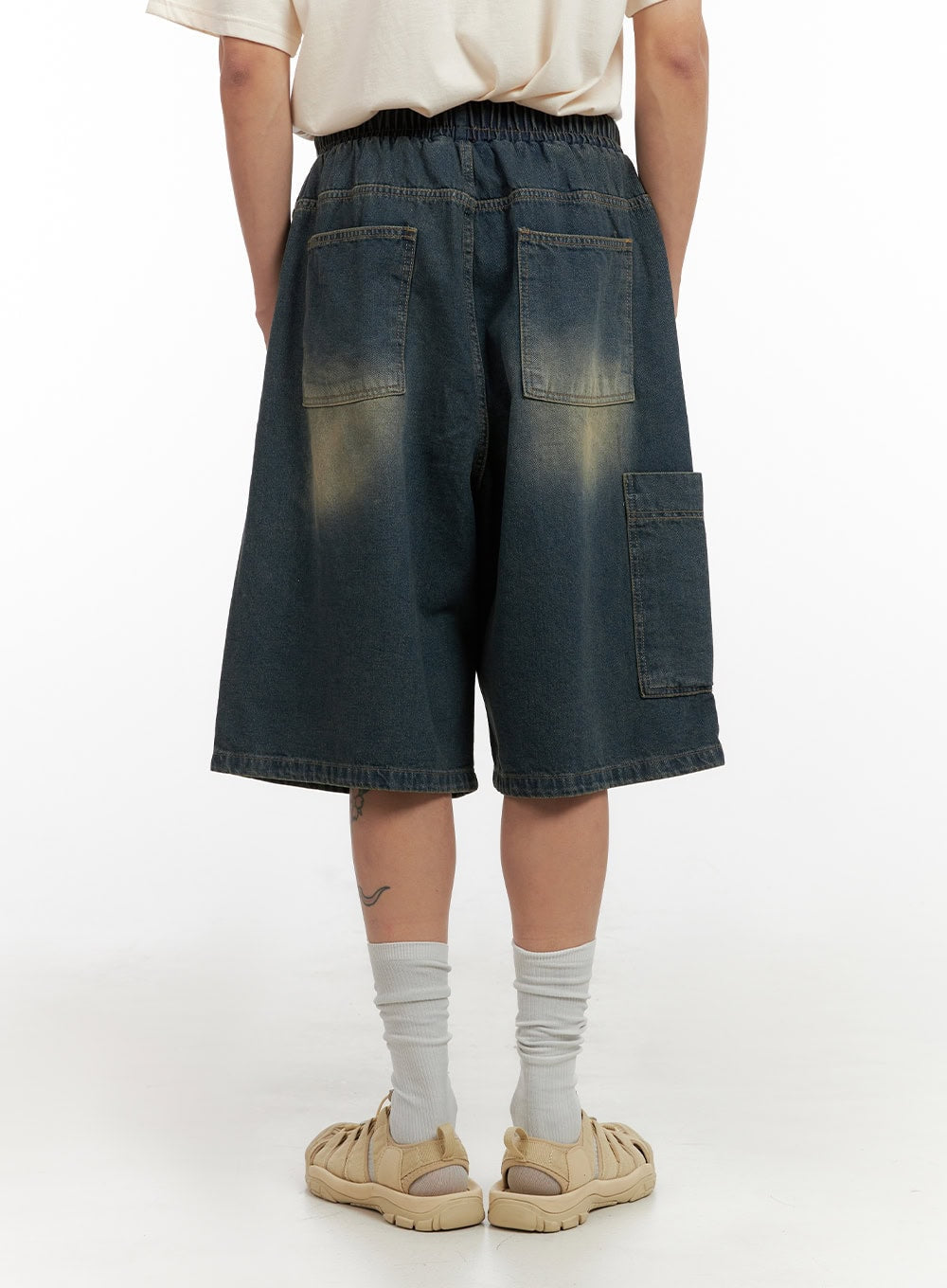 Men's Denim Washed Shorts (Blue) IL404