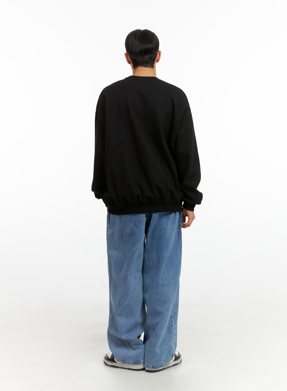 Men's Graphic Lettering Crewneck Sweatshirt (Black) IU412