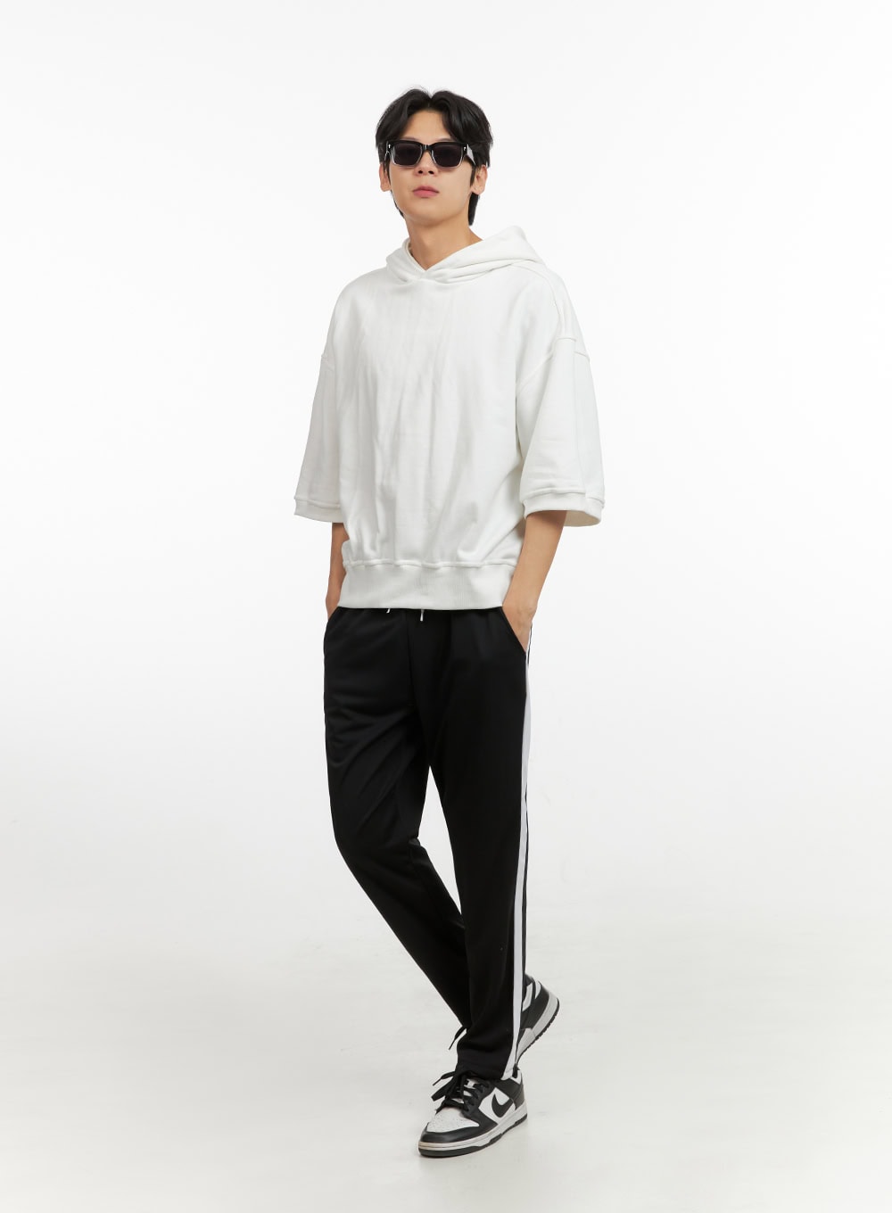Men's Cozy Boxy Fit Hooded Sweatshirt (White) IU405