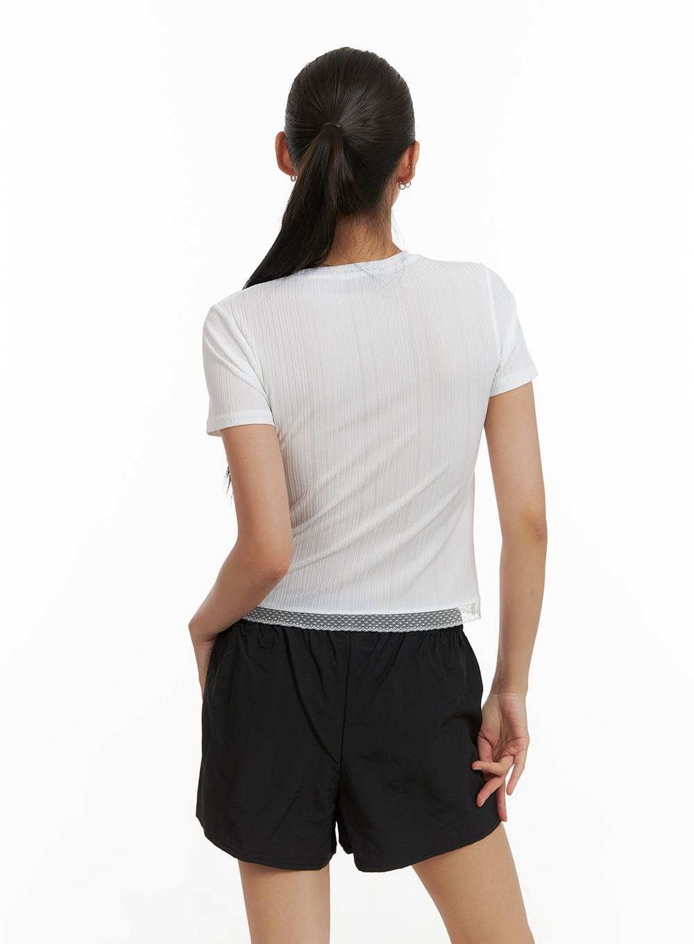 Lace Round Neck Tee CU414