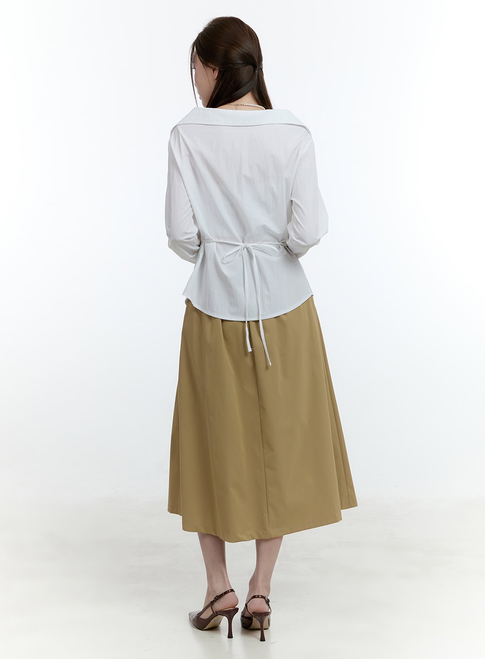 Flared Pintuck Midi Skirt CF503