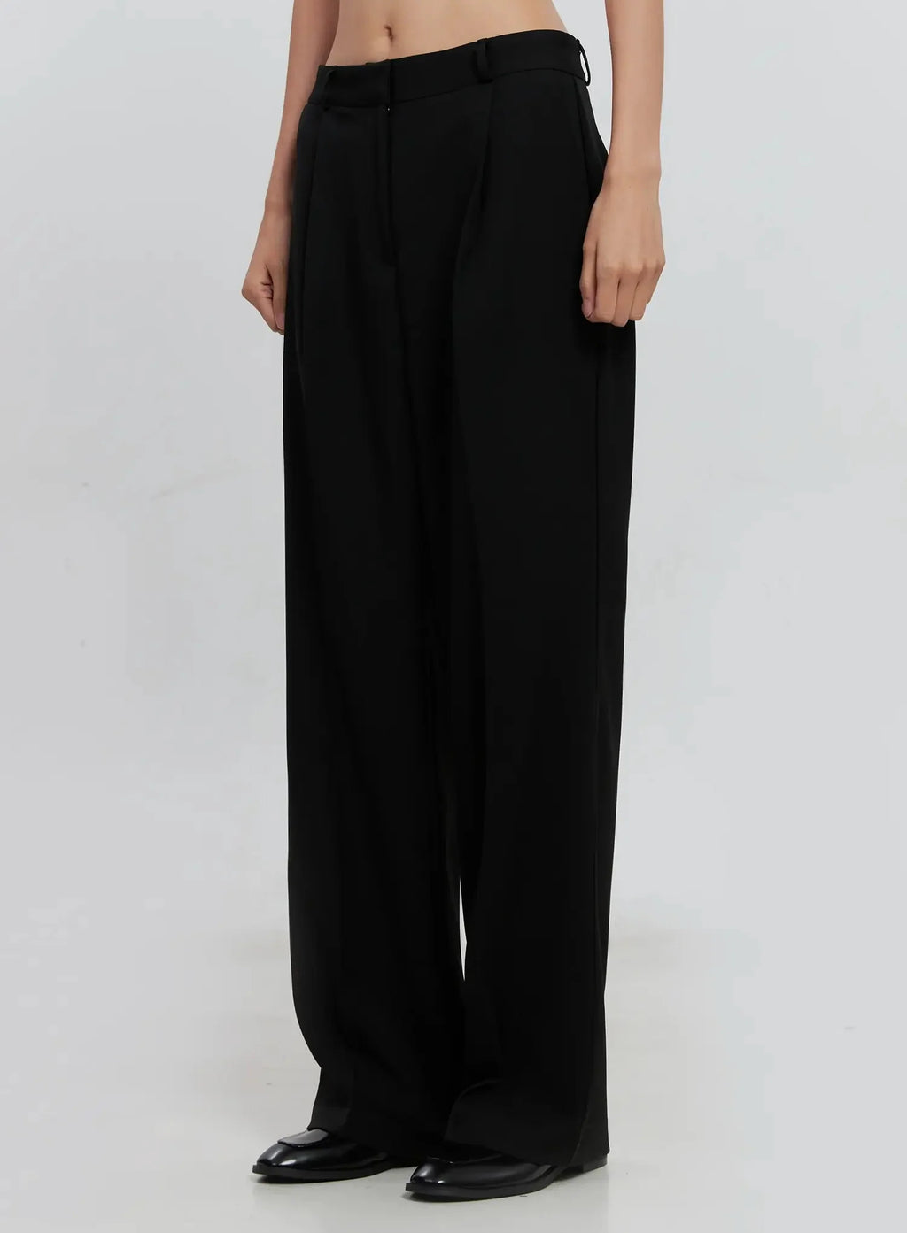 Pintuck Wide-Leg Slacks IS516