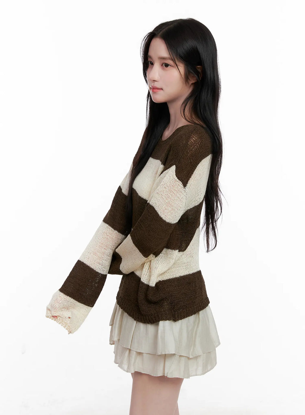 Relaxed-Fit Striped Knit Sweater CL515