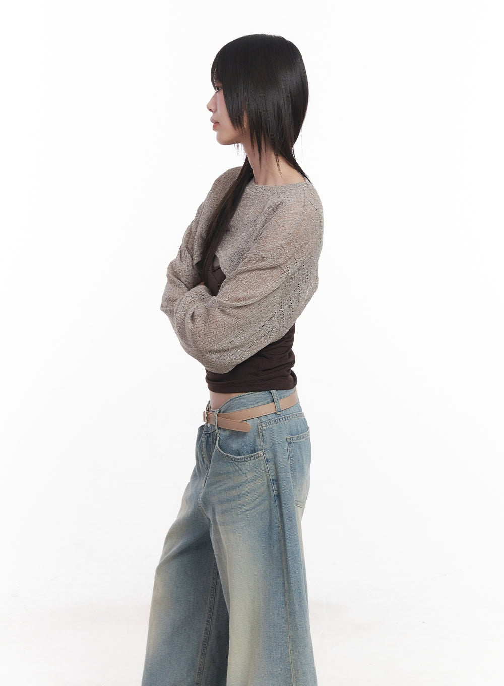 Super Cropped Long-Sleeve Sweater CU505