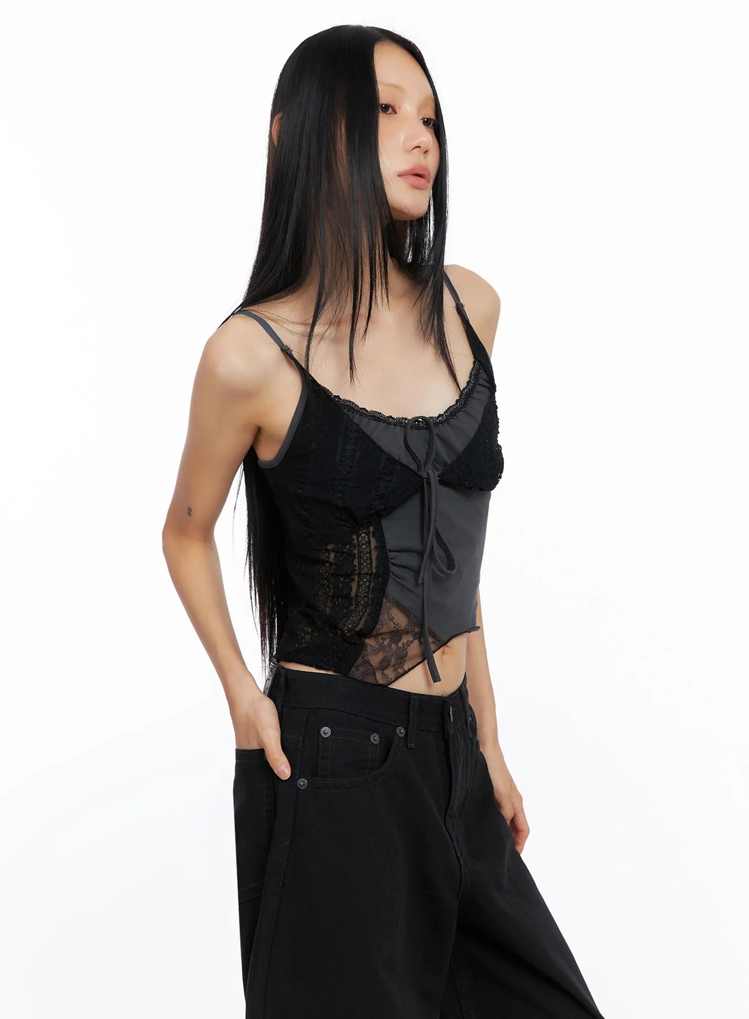 Two-Tone Lace Tank Top CO516