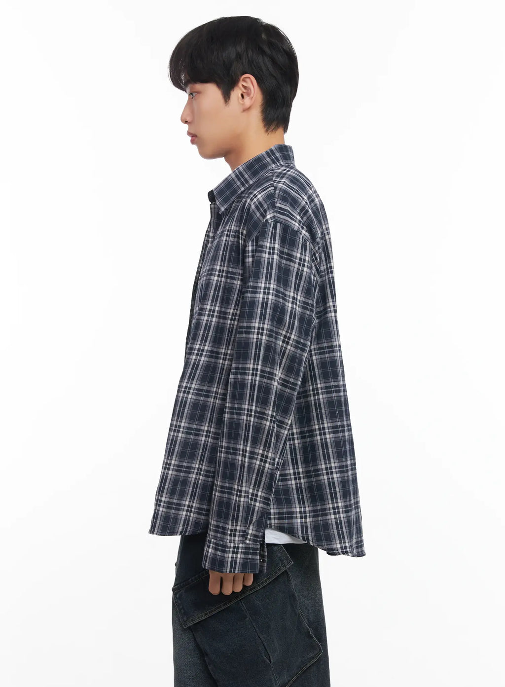 Men's Loose-Fit Flannel Shirt IU519