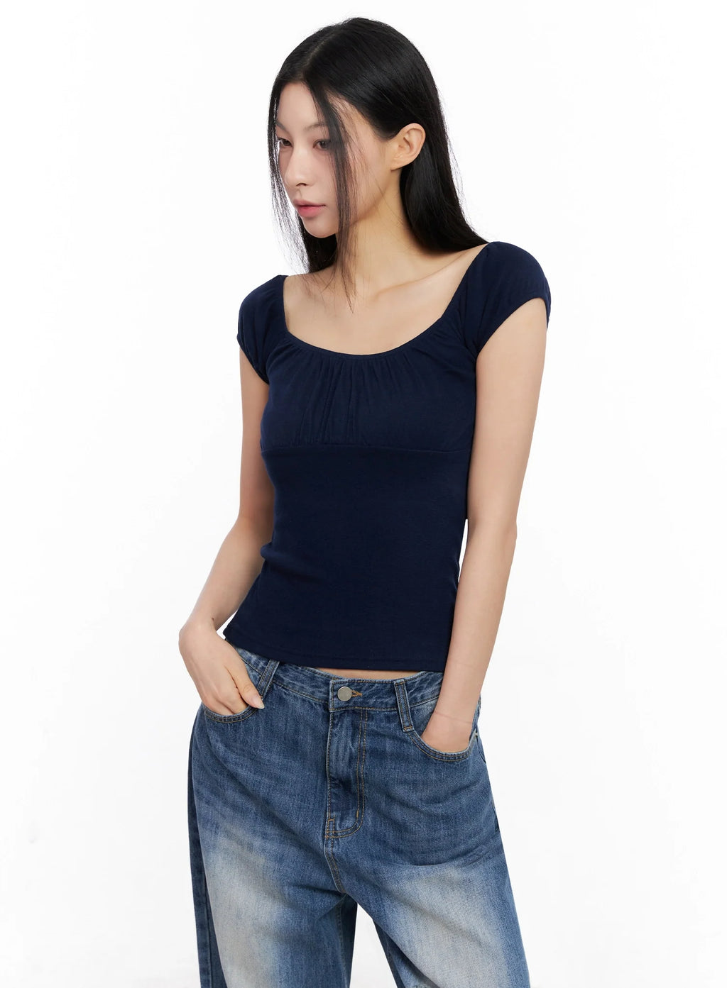 Off-Shoulder Puff Sleeve Top IG508