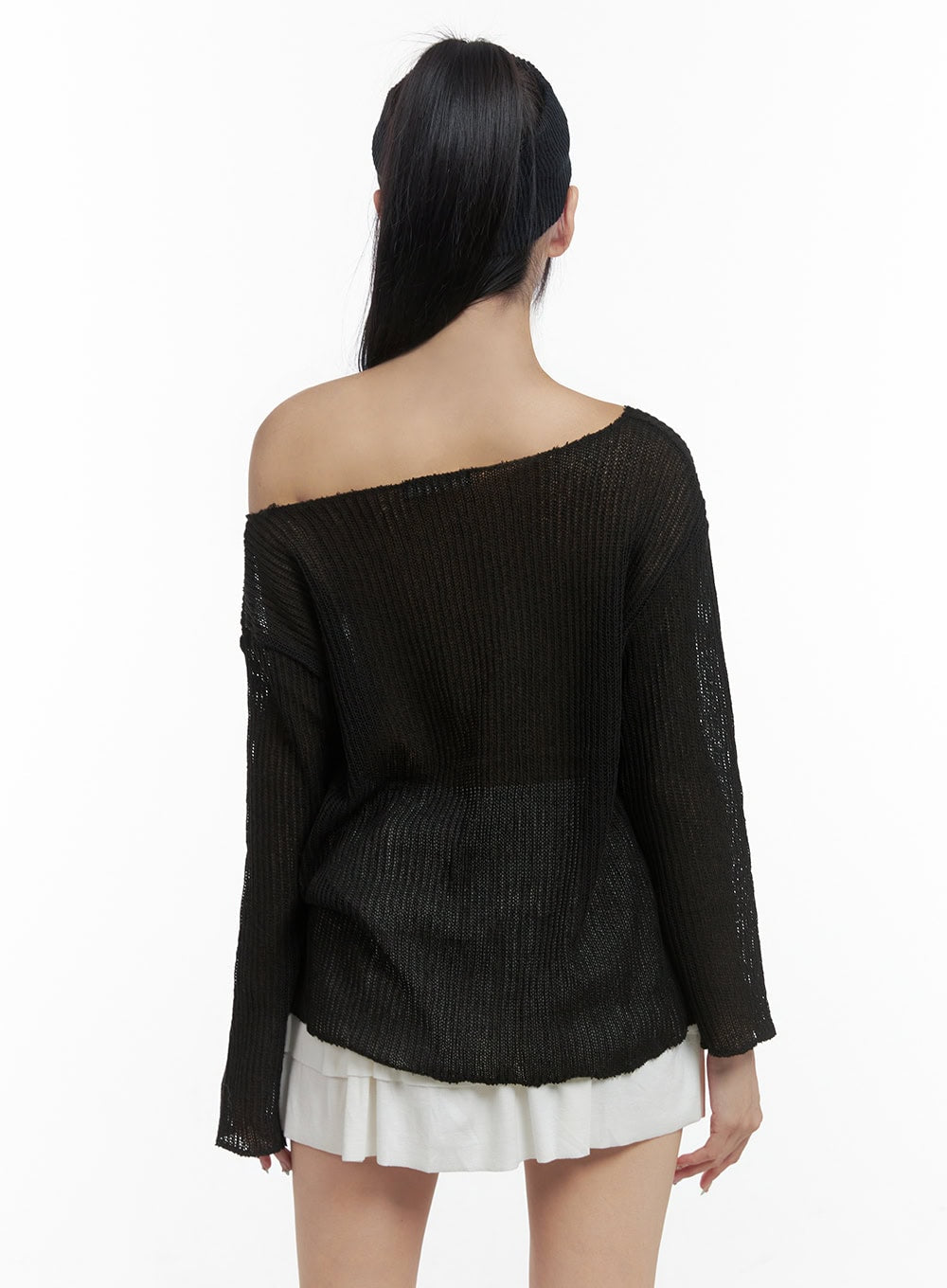 Printed Off-Shoulder Knit Top OS409