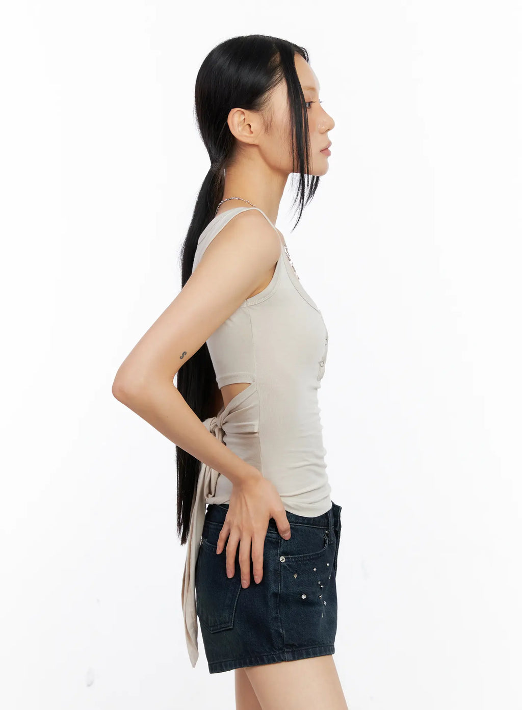 Back Tie Ribbon Tank Top CL530