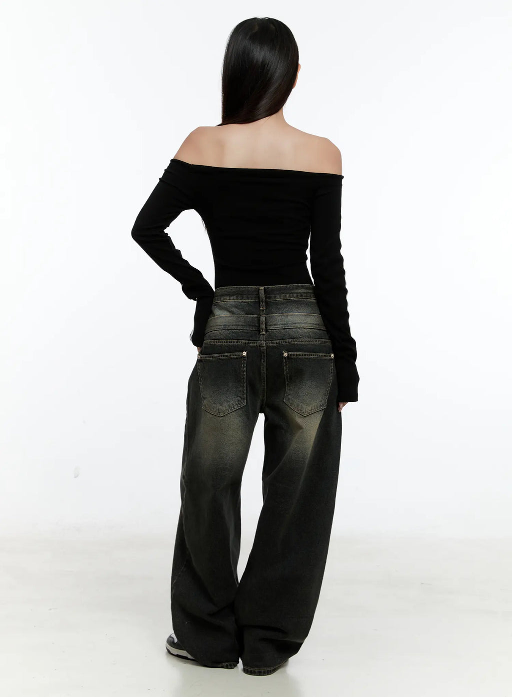 Emerie Washed Wide-Leg Baggy Jeans CS518